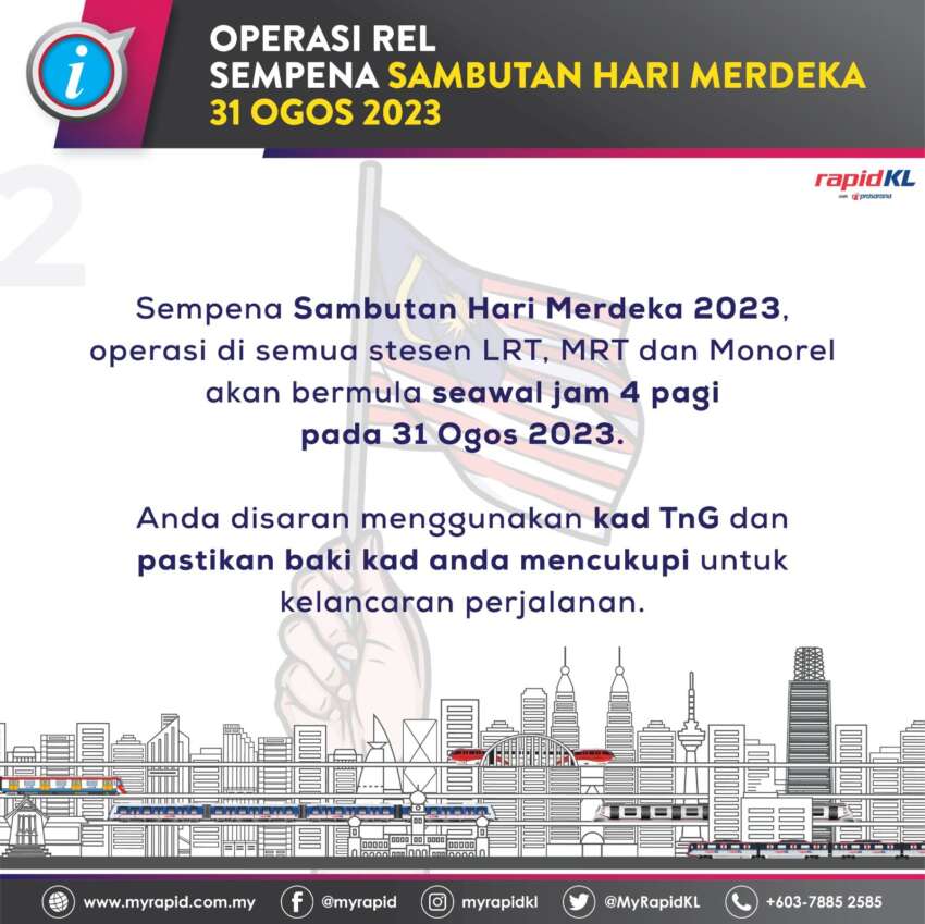 Guna MRT Persiaran KLCC selepas Ambang Merdeka untuk elak sesak di LRT – operasi tren hingga 2 pagi 1661640