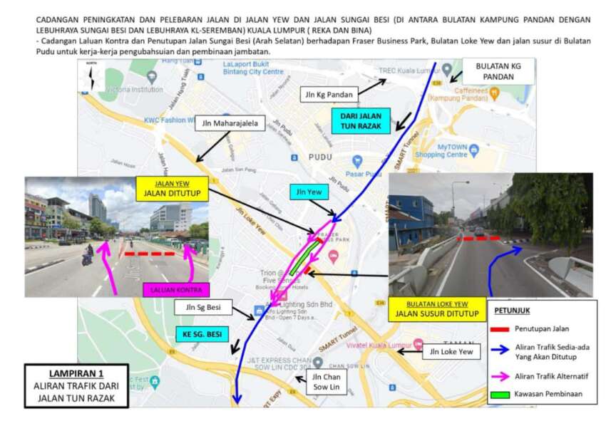 Jalan Sungai Besi, Bulatan Loke Yew dan Bulatan Pudu ditutup setahun mulai 5 Ogos ini – DBKL 1649809