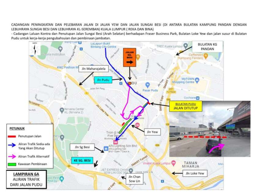 Jalan Sungai Besi, Bulatan Loke Yew dan Bulatan Pudu ditutup setahun mulai 5 Ogos ini – DBKL 1649818
