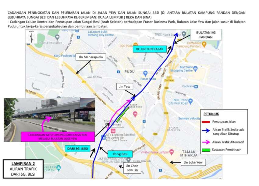 Jalan Sungai Besi, Bulatan Loke Yew dan Bulatan Pudu ditutup setahun mulai 5 Ogos ini – DBKL 1649810