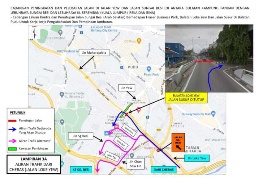 Jalan Sungai Besi, Bulatan Loke Yew dan Bulatan Pudu ditutup setahun mulai 5 Ogos ini – DBKL 1649811