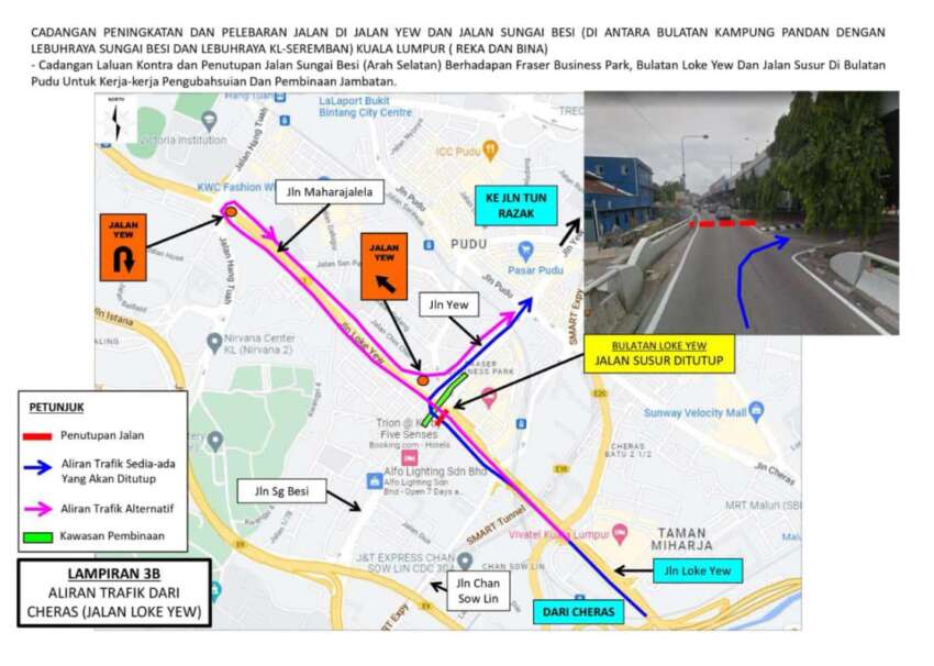 Jalan Sungai Besi, Bulatan Loke Yew dan Bulatan Pudu ditutup setahun mulai 5 Ogos ini – DBKL 1649812