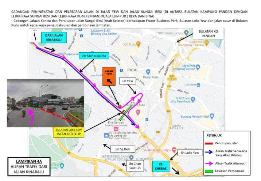 Jalan Sungai Besi, Bulatan Loke Yew dan Bulatan Pudu ditutup setahun mulai 5 Ogos ini – DBKL 1649814
