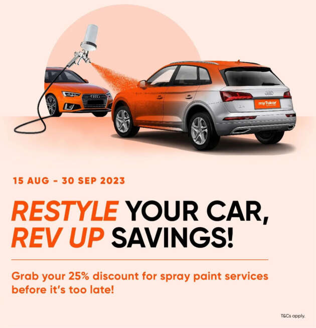 Full respray of your car from just RM2,250 with myTukar Body & Paint Centre – enjoy 25% off!