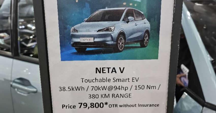 Neta V priced at RM79,800 at mall roadshow but Intro Synergy denies it is accurate, TBC in September 1655031