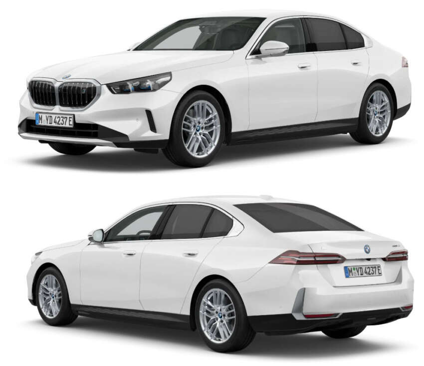BMW i5 G60E – specs listed on Malaysian website; eDrive40, M60 xDrive; up to 601 PS, 582 km EV range 1672527
