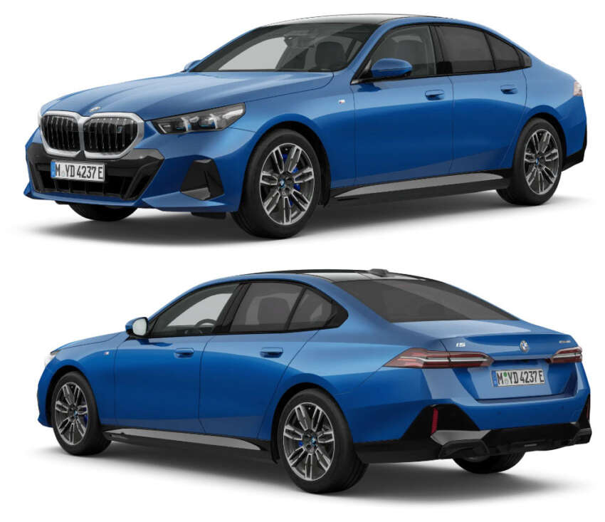 BMW i5 G60E – specs listed on Malaysian website; eDrive40, M60 xDrive; up to 601 PS, 582 km EV range 1672528