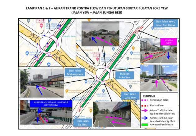 Bulatan Loke Yew and surrounding roads will be closed to all traffic for one year from Sept 30 – DBKL