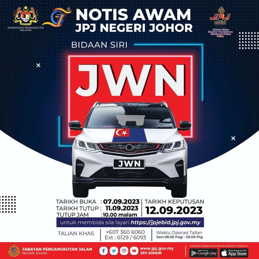 JPJ eBid: BRQ dan JWN bakal dibuka bidaan 1664176