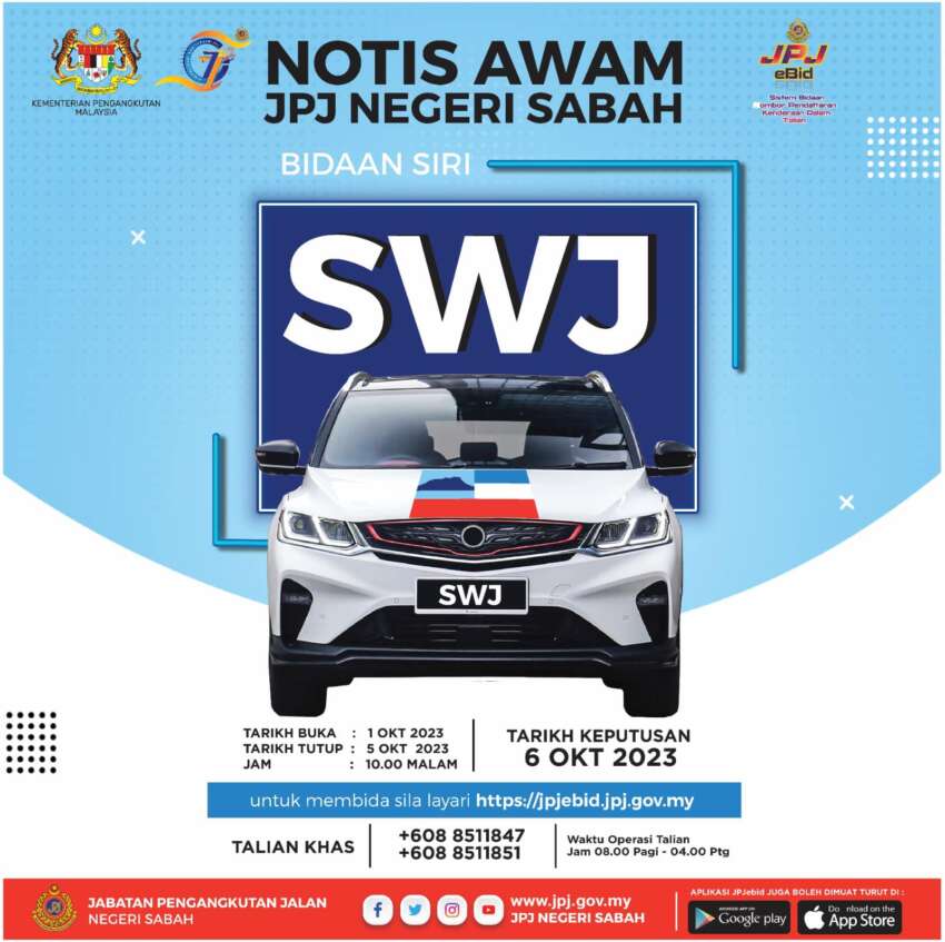 JPJ eBid: SWJ dan CEV bakal dibuka bidaan 1670169