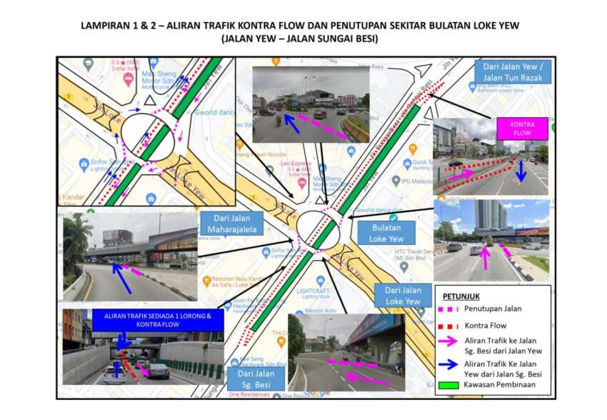 Jalan Sg Besi dan Bulatan Loke Yew ditutup secara berperingkat selama setahun mulai 30 Sept 2023 1665596