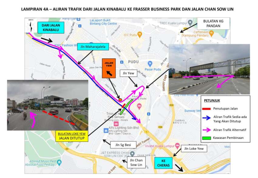 Jalan Sg Besi dan Bulatan Loke Yew ditutup secara berperingkat selama setahun mulai 30 Sept 2023 1665597