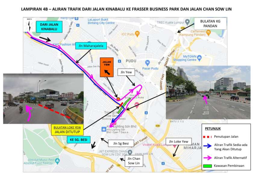Jalan Sg Besi dan Bulatan Loke Yew ditutup secara berperingkat selama setahun mulai 30 Sept 2023 1665598