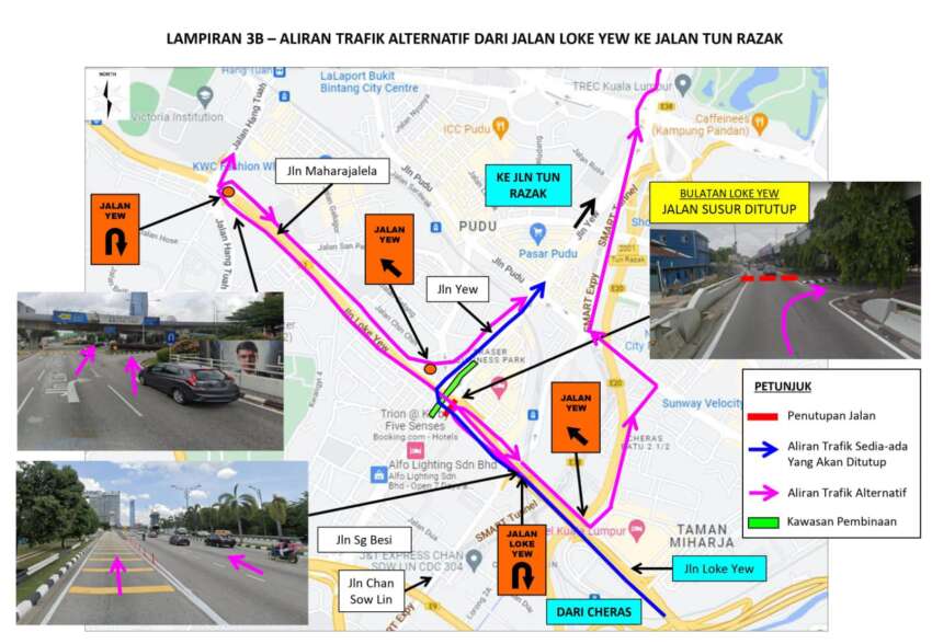 Jalan Sg Besi dan Bulatan Loke Yew ditutup secara berperingkat selama setahun mulai 30 Sept 2023 1665599