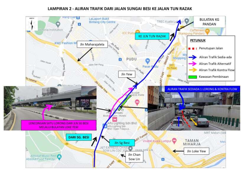 Jalan Sg Besi dan Bulatan Loke Yew ditutup secara berperingkat selama setahun mulai 30 Sept 2023 1665601