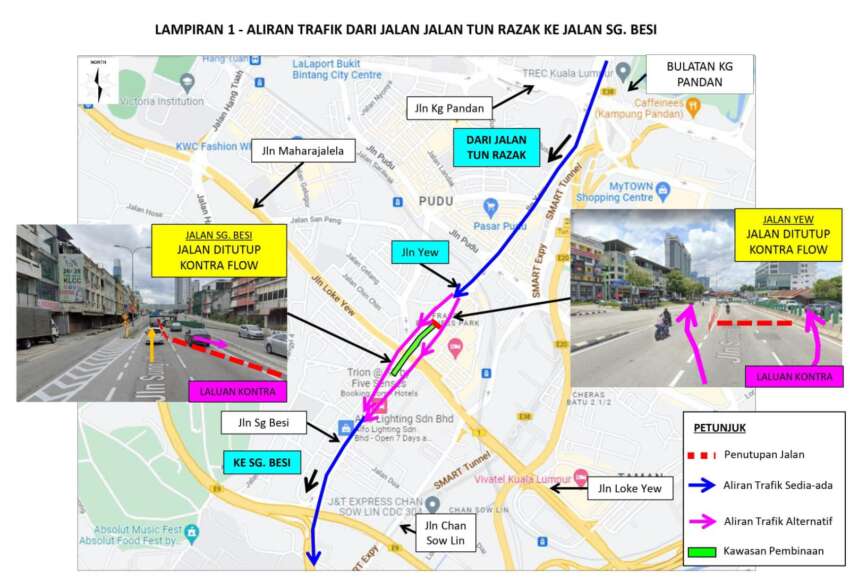 Jalan Sg Besi dan Bulatan Loke Yew ditutup secara berperingkat selama setahun mulai 30 Sept 2023 1665603