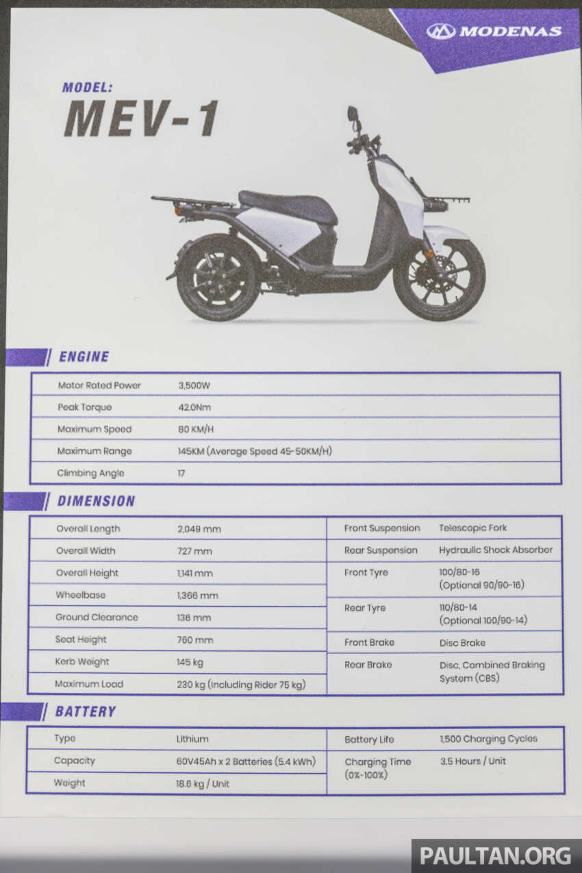 Modenas MEV-1, MEV-2 and MEV-3 electric scooters on display at IGEM – fleet use only, not for public sale yet 1674972