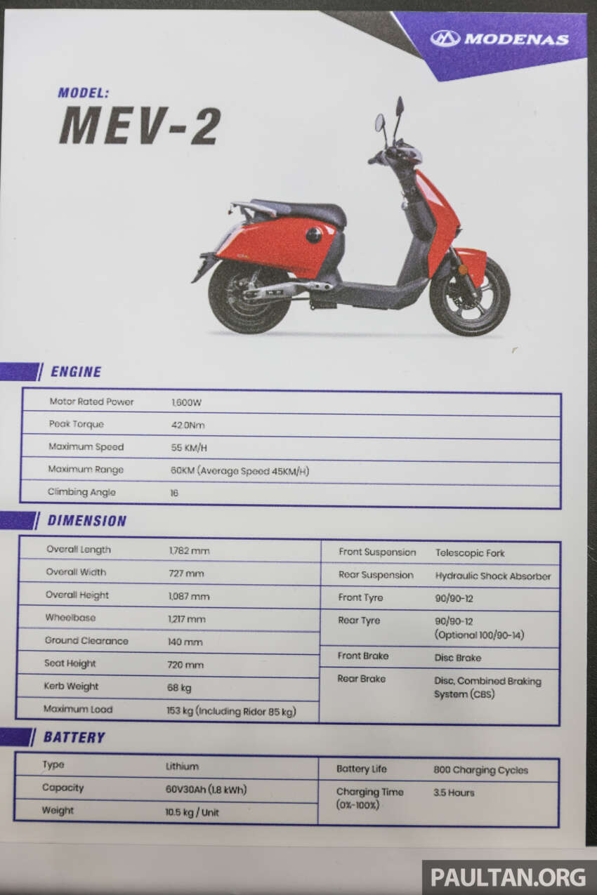 Modenas MEV-1, MEV-2 and MEV-3 electric scooters on display at IGEM – fleet use only, not for public sale yet 1674979