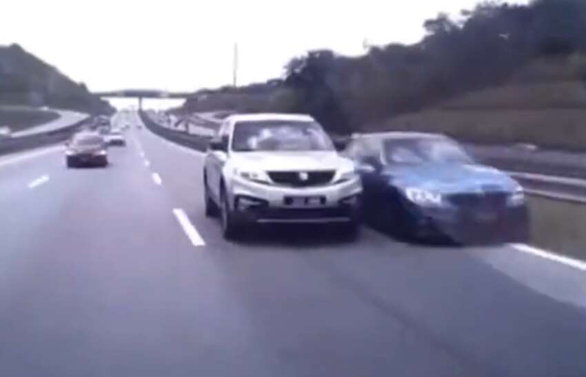 BMW speeding recklessly on MEX highway narrowly misses SUV, smashes into another, driver dies in crash 1686853