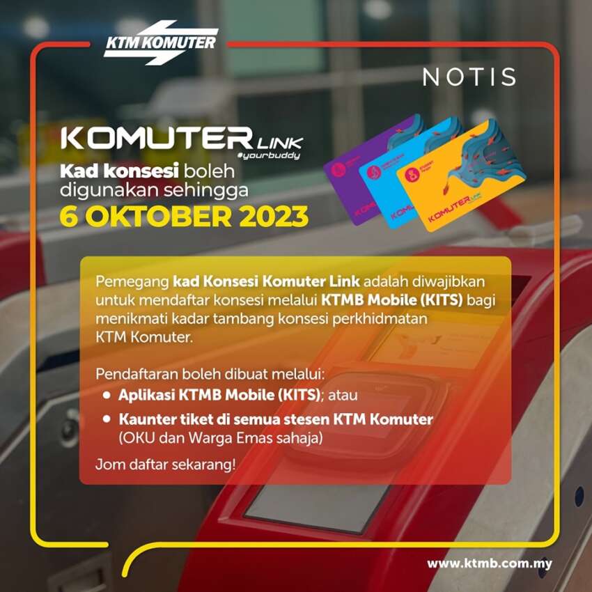 KTM Komuter Link, MyRailLife, concession cards no longer accepted – register, transfer credit to KITS app 1680015
