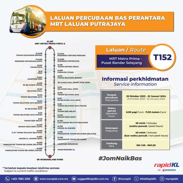 New MRT feeder bus from Selayang to Metro Prima