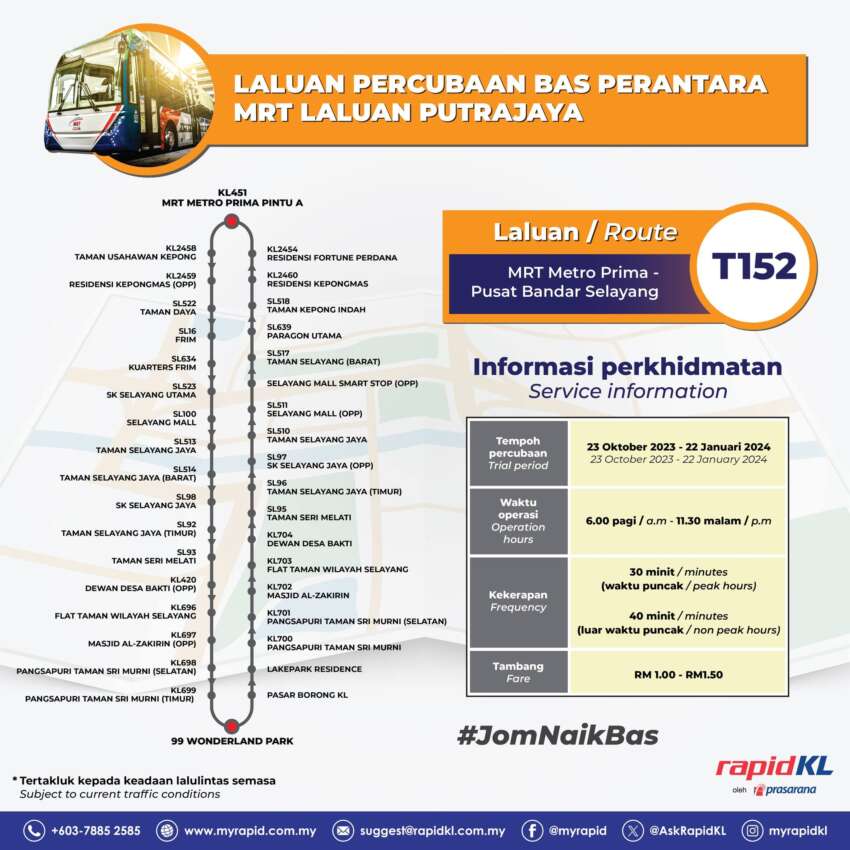 New MRT feeder bus from Selayang to Metro Prima 1681556