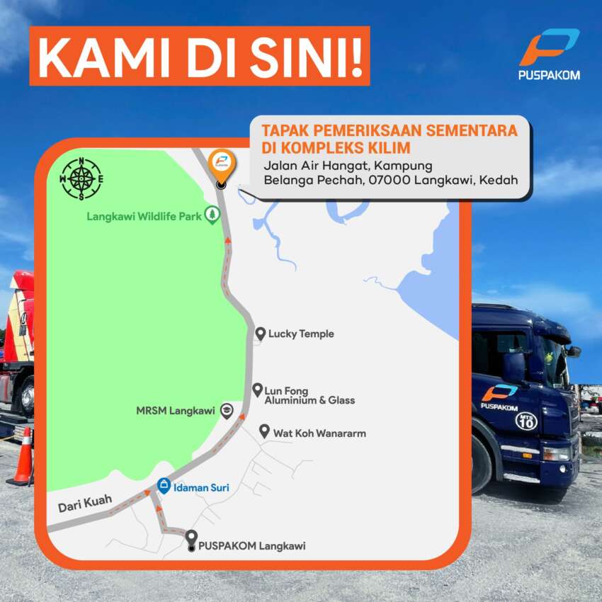 Puspakom Langkawi shifts to temporary location from October 22 – Kompleks Kilim, Jalan Air Hangat 1681210