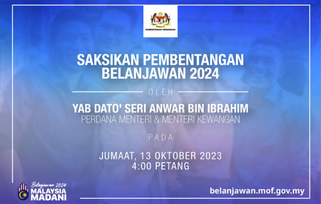Budget 2024 to be tabled by finance minister, prime minster Anwar Ibrahim at 4pm on Friday, October 13