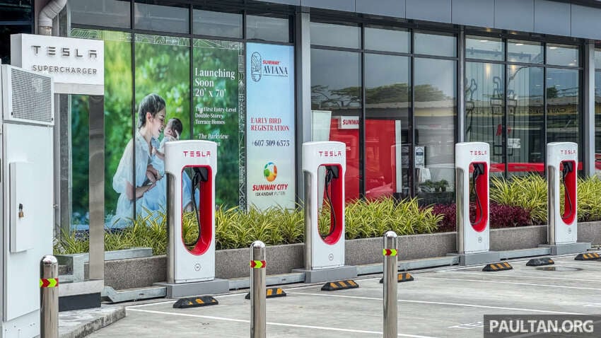 Tesla Supercharger now in Iskandar Puteri, Johor – four units, up to 250 kW; RM0.63 per kWh until Oct 8 1683901