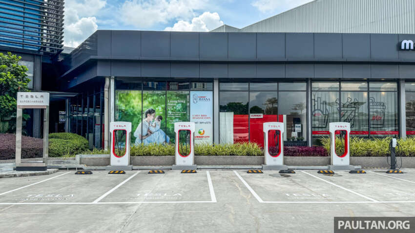 Tesla Supercharger now in Iskandar Puteri, Johor – four units, up to 250 kW; RM0.63 per kWh until Oct 8 1683904