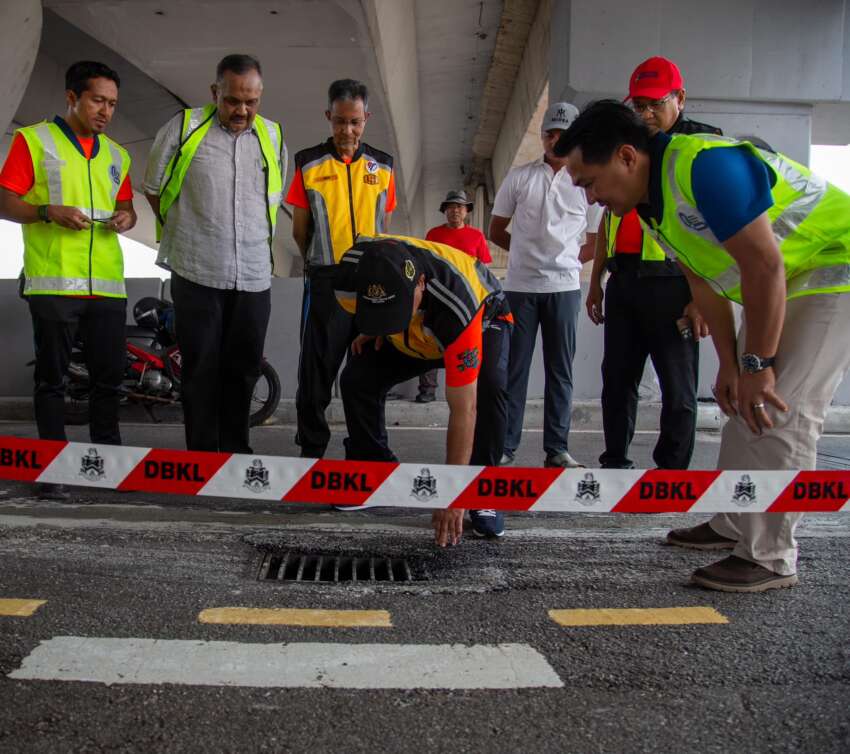 Works Minister inspects danger spot on Kg Pandan flyover, temp repair on joint that caused riders to fall 1680629