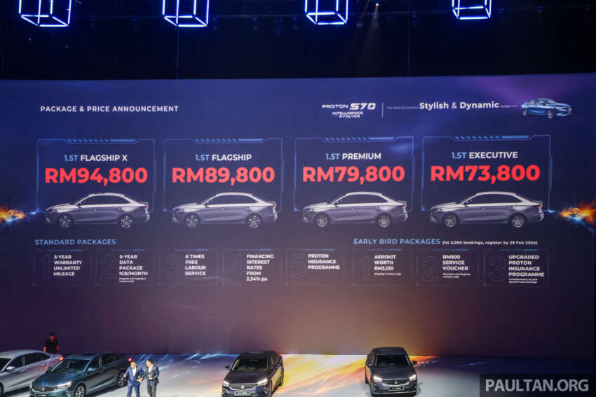 Proton S70 sedan launched – Executive, Premium, Flagship, X; 1.5T 7DCT; City/Vios rival RM74k to RM95k 1701138