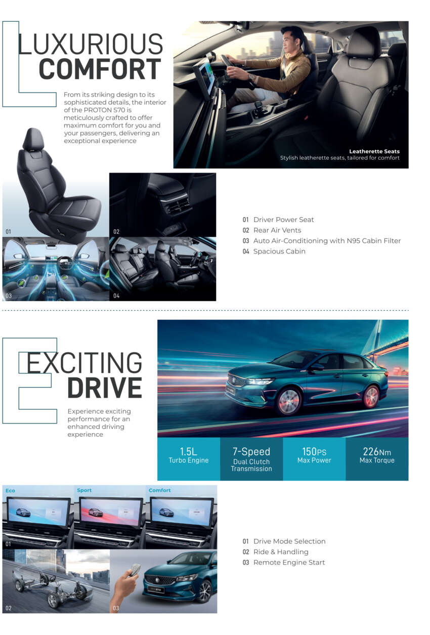 Proton S70 sedan launched – Executive, Premium, Flagship, X; 1.5T 7DCT; City/Vios rival RM74k to RM95k 1701159