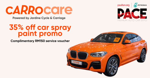 Full respray of your car from just RM1,950 at PACE 2023 this weekend with Carro Care Paint Centre