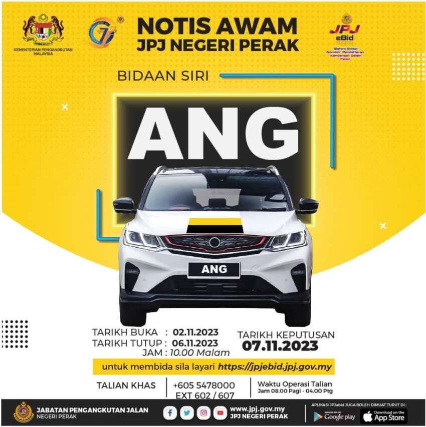 JPJ eBid: ANG dan VLP akan dibuka untuk bidaan 1688497