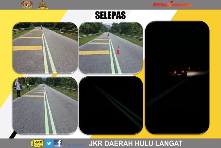 Hulu Langat receives glow in the dark road markings 1696866