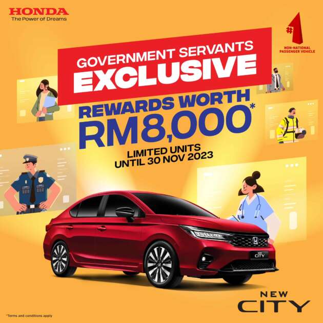 Promosi Honda City khas untuk penjawat awam – diskaun hingga RM8k, hadiah percuma; hingga 30 Nov