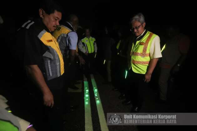Hulu Langat receives glow in the dark road markings