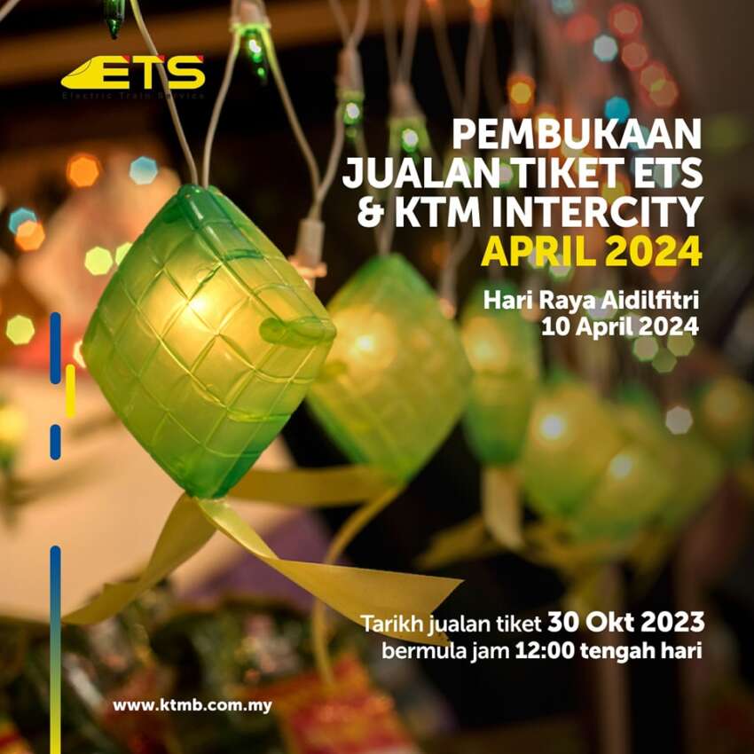KTMB buka jualan tiket tren ETS, Antarabandar bagi April 2024 – beli awal untuk beraya di kampung! 1692165