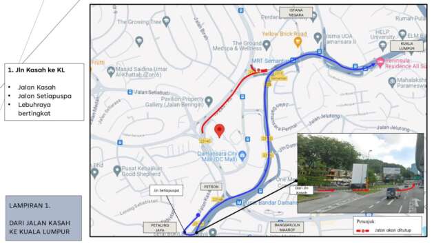 Jalan Semantan PJ to KL fully closed from tomorrow till Jan 22 – all 18 alternative route permutations here