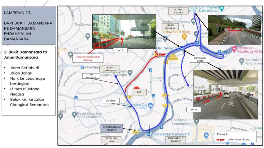 Jalan Semantan PJ to KL fully closed from tomorrow till Jan 22 – all 18 alternative route permutations here 1709054