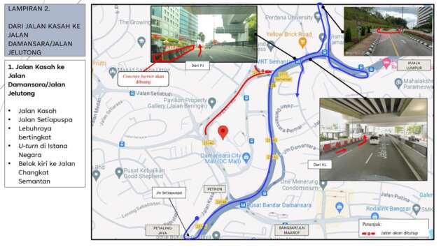 Jalan Semantan PJ to KL fully closed from tomorrow till Jan 22 – all 18 alternative route permutations here