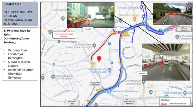 Jalan Semantan PJ to KL fully closed from tomorrow till Jan 22 – all 18 alternative route permutations here