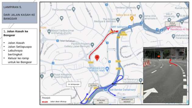 Jalan Semantan PJ to KL fully closed from tomorrow till Jan 22 – all 18 alternative route permutations here