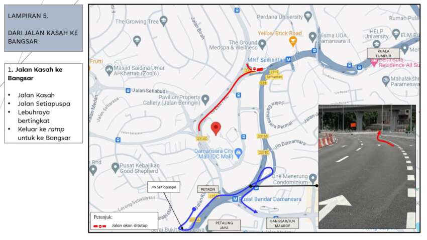 Jalan Semantan PJ to KL fully closed from tomorrow till Jan 22 – all 18 alternative route permutations here 1709042