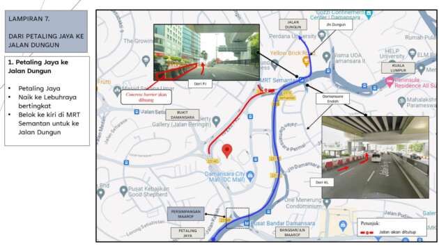 Jalan Semantan PJ to KL fully closed from tomorrow till Jan 22