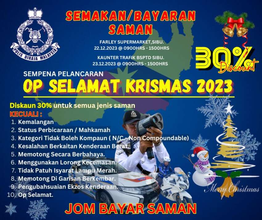 Sarawak police giving 30% saman discount, Dec 22-23 1708708