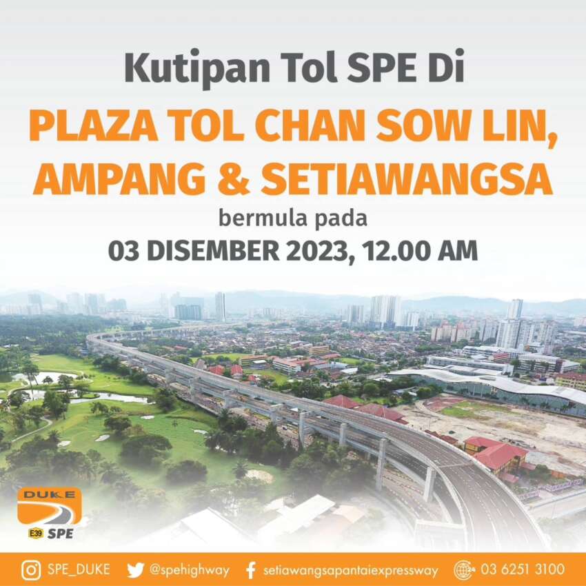 Setiawangsa–Pantai Expressway (SPE) toll starts – RM3.50 at Chan Sow Lin, Ampang and Setiawangsa 1704986