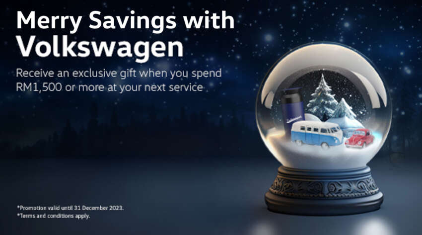 Merry Savings with Volkswagen – free merchandise with RM1,500 spend, only available on VW Cares app 1709249