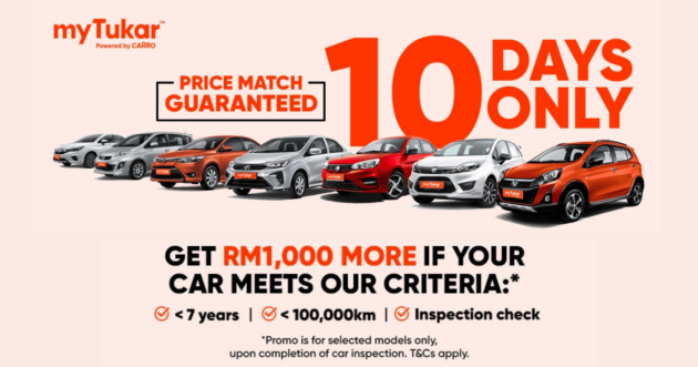 myTukar will pay RM1,000 more for your Axia, Bezza, Alza, Vios, City, Saga and Iriz – promo up to 28 Dec!